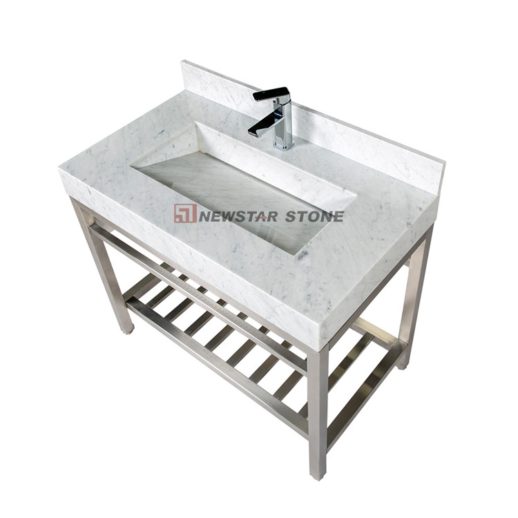 Bianco Carrara Marble Vanity Sink from Newstar Stone