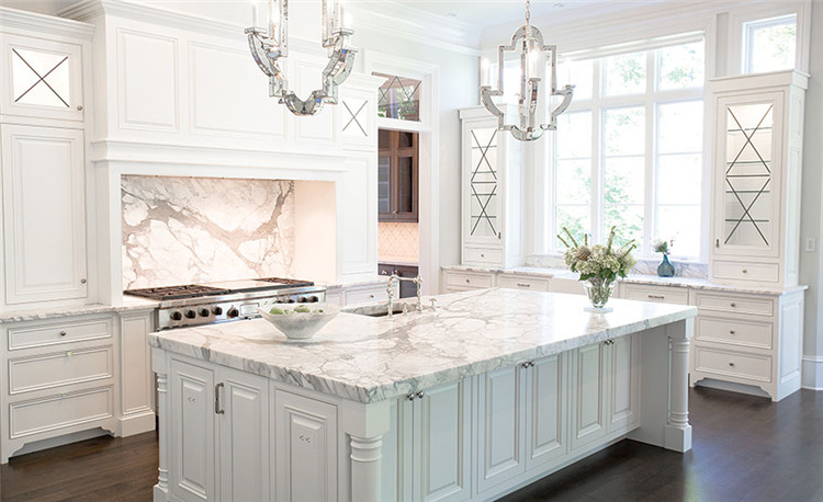 Calacatta white marble countertops for kitchen