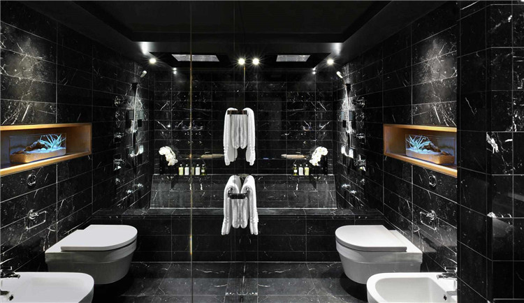 Nero Marquina Marble Tiles for Bathroom 